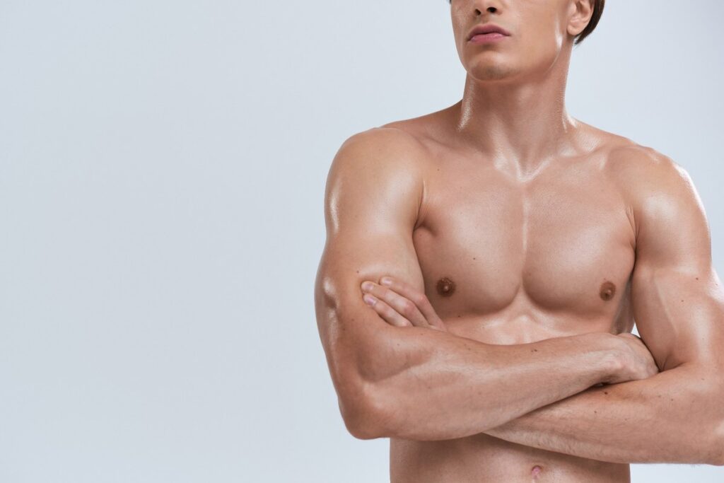 recovery gynecomastia hero arms crossed